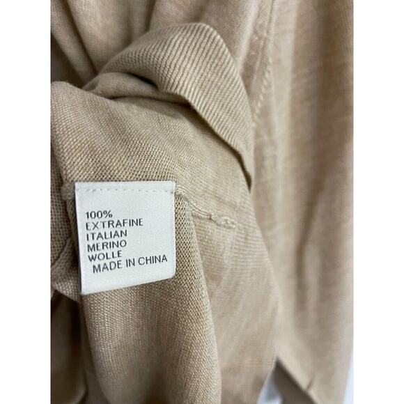 Peter Millar XXL Sweater V Neck Wool Pullover Logo Knit Beige Mens NEW NWT - Picture 5 of 9